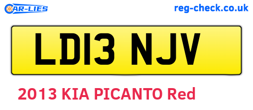 LD13NJV are the vehicle registration plates.