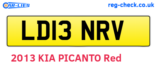 LD13NRV are the vehicle registration plates.