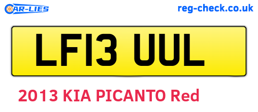LF13UUL are the vehicle registration plates.