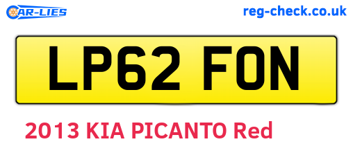 LP62FON are the vehicle registration plates.
