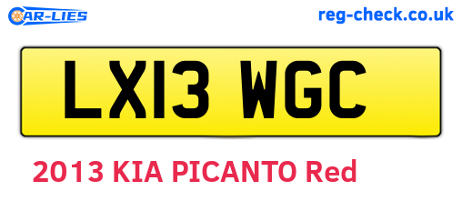 LX13WGC are the vehicle registration plates.