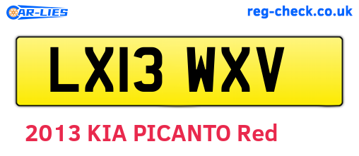 LX13WXV are the vehicle registration plates.