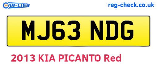 MJ63NDG are the vehicle registration plates.
