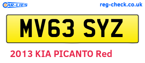 MV63SYZ are the vehicle registration plates.