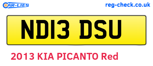 ND13DSU are the vehicle registration plates.