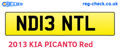 ND13NTL are the vehicle registration plates.