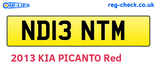 ND13NTM are the vehicle registration plates.
