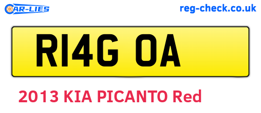 R14GOA are the vehicle registration plates.
