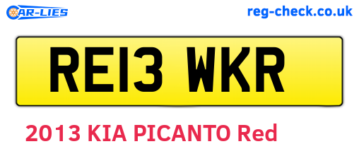 RE13WKR are the vehicle registration plates.