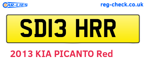 SD13HRR are the vehicle registration plates.