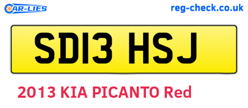 SD13HSJ are the vehicle registration plates.