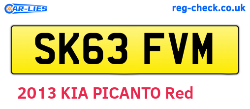 SK63FVM are the vehicle registration plates.