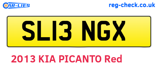 SL13NGX are the vehicle registration plates.