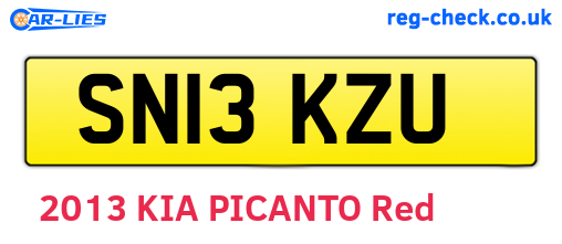 SN13KZU are the vehicle registration plates.