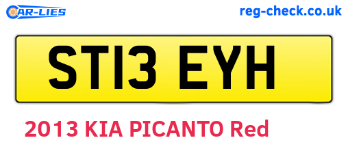ST13EYH are the vehicle registration plates.