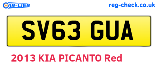 SV63GUA are the vehicle registration plates.