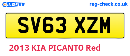 SV63XZM are the vehicle registration plates.