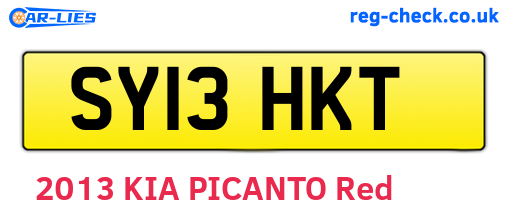 SY13HKT are the vehicle registration plates.