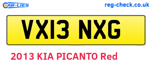 VX13NXG are the vehicle registration plates.