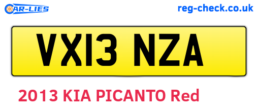 VX13NZA are the vehicle registration plates.