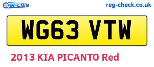 WG63VTW are the vehicle registration plates.