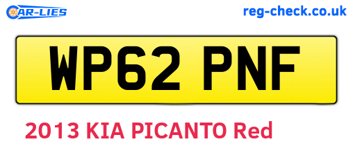 WP62PNF are the vehicle registration plates.