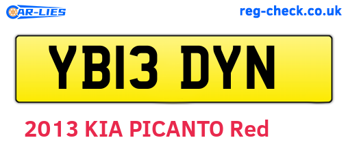 YB13DYN are the vehicle registration plates.