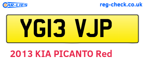 YG13VJP are the vehicle registration plates.