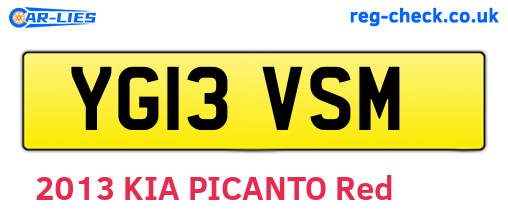 YG13VSM are the vehicle registration plates.