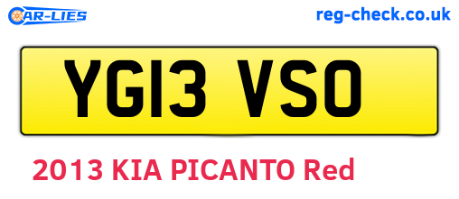 YG13VSO are the vehicle registration plates.