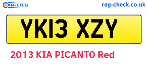 YK13XZY are the vehicle registration plates.