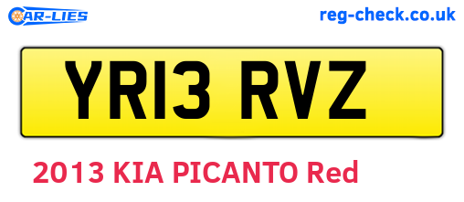 YR13RVZ are the vehicle registration plates.