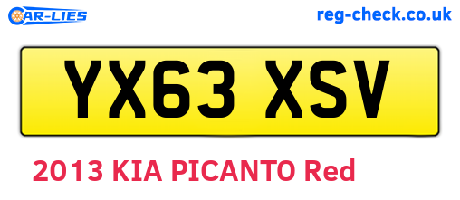 YX63XSV are the vehicle registration plates.