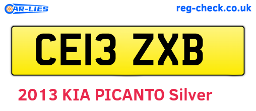 CE13ZXB are the vehicle registration plates.
