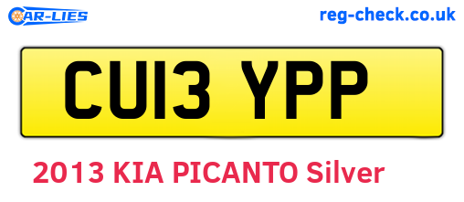 CU13YPP are the vehicle registration plates.