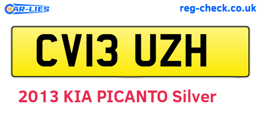 CV13UZH are the vehicle registration plates.