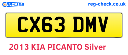 CX63DMV are the vehicle registration plates.