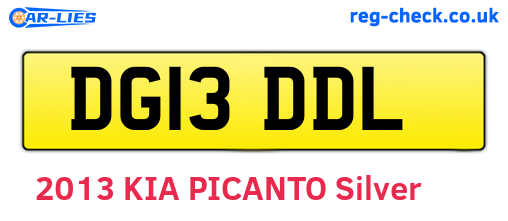 DG13DDL are the vehicle registration plates.