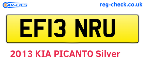 EF13NRU are the vehicle registration plates.