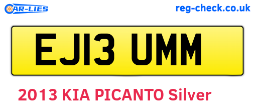 EJ13UMM are the vehicle registration plates.