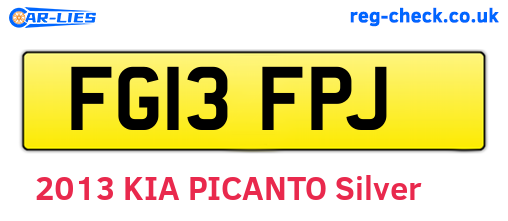 FG13FPJ are the vehicle registration plates.