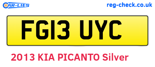 FG13UYC are the vehicle registration plates.