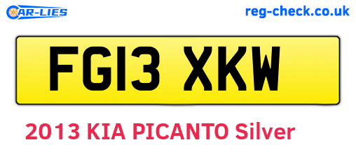 FG13XKW are the vehicle registration plates.