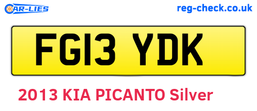 FG13YDK are the vehicle registration plates.