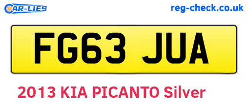 FG63JUA are the vehicle registration plates.