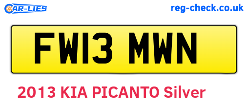 FW13MWN are the vehicle registration plates.