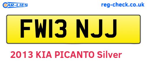 FW13NJJ are the vehicle registration plates.