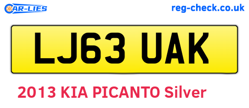 LJ63UAK are the vehicle registration plates.