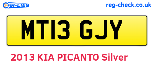 MT13GJY are the vehicle registration plates.