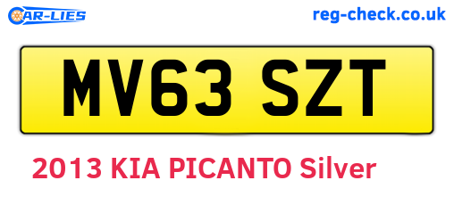 MV63SZT are the vehicle registration plates.